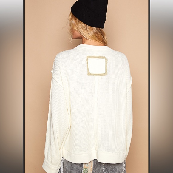 279 1 LEFT 🇺🇸POL relaxed, fit thermal peace patch top - Picture 2 of 4